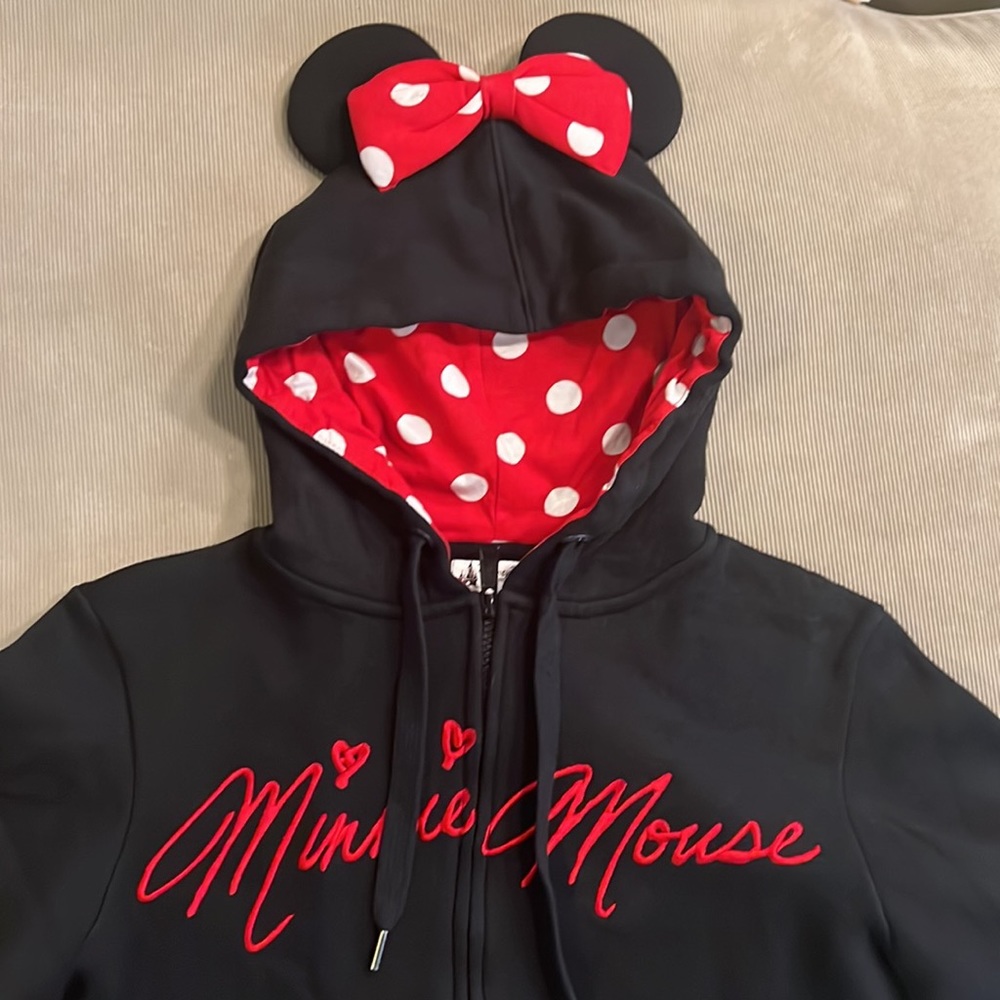 Minnie Mouse hoodie with Minnie ears on hood